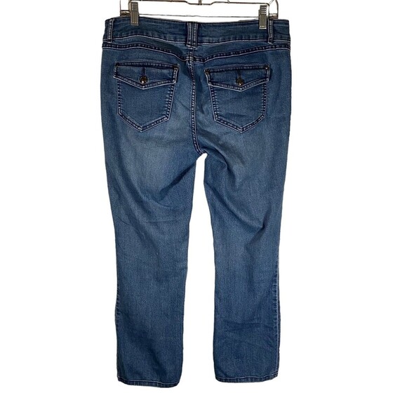 ELLE Women’s Jeans Size 10 Blue Straight Light‎ Stone Wash Distressed Casual - Picture 2 of 10